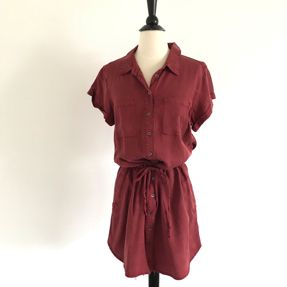 Burgundy drawstring dress size medium